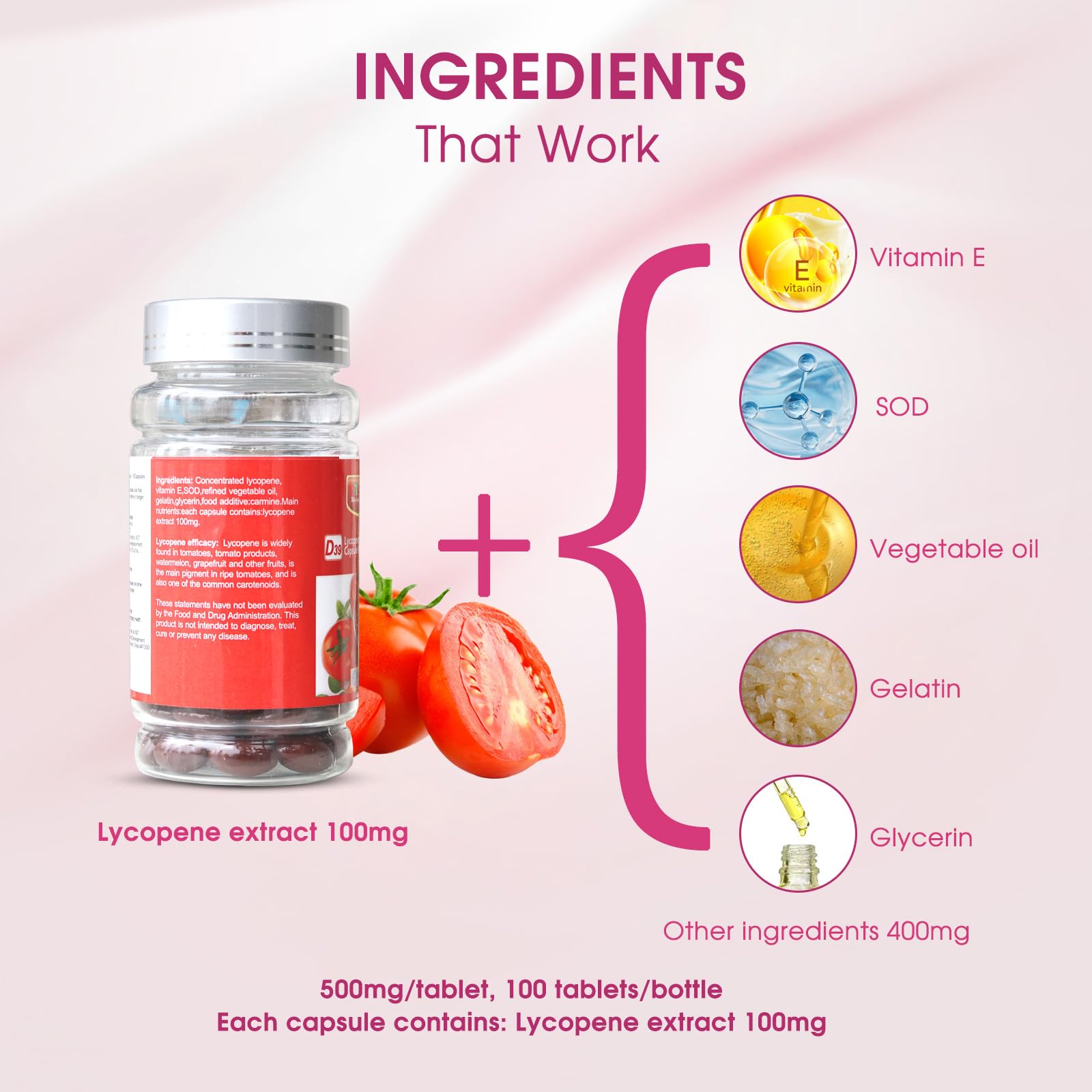 AIHIYO Lycopene Softgels 500mg nutritional information
