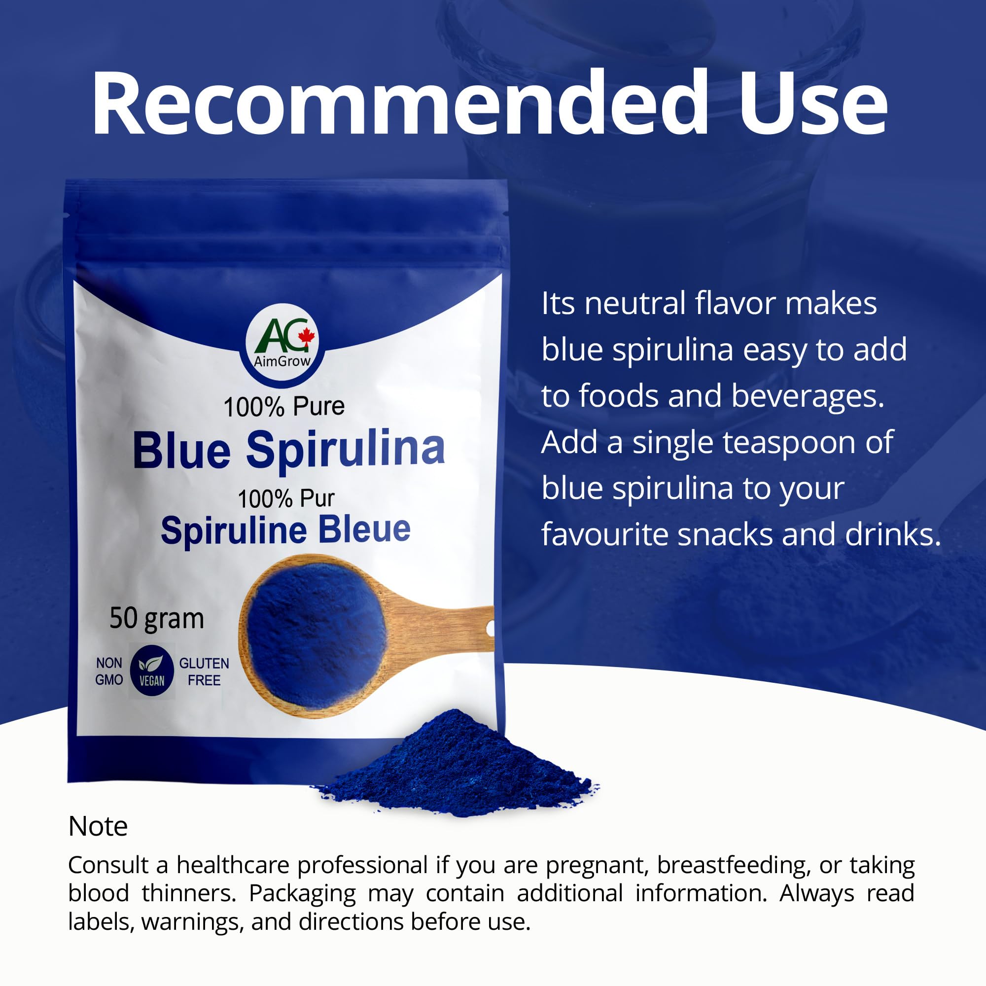 Aimgrow Blue Spirulina Powder in baked goods