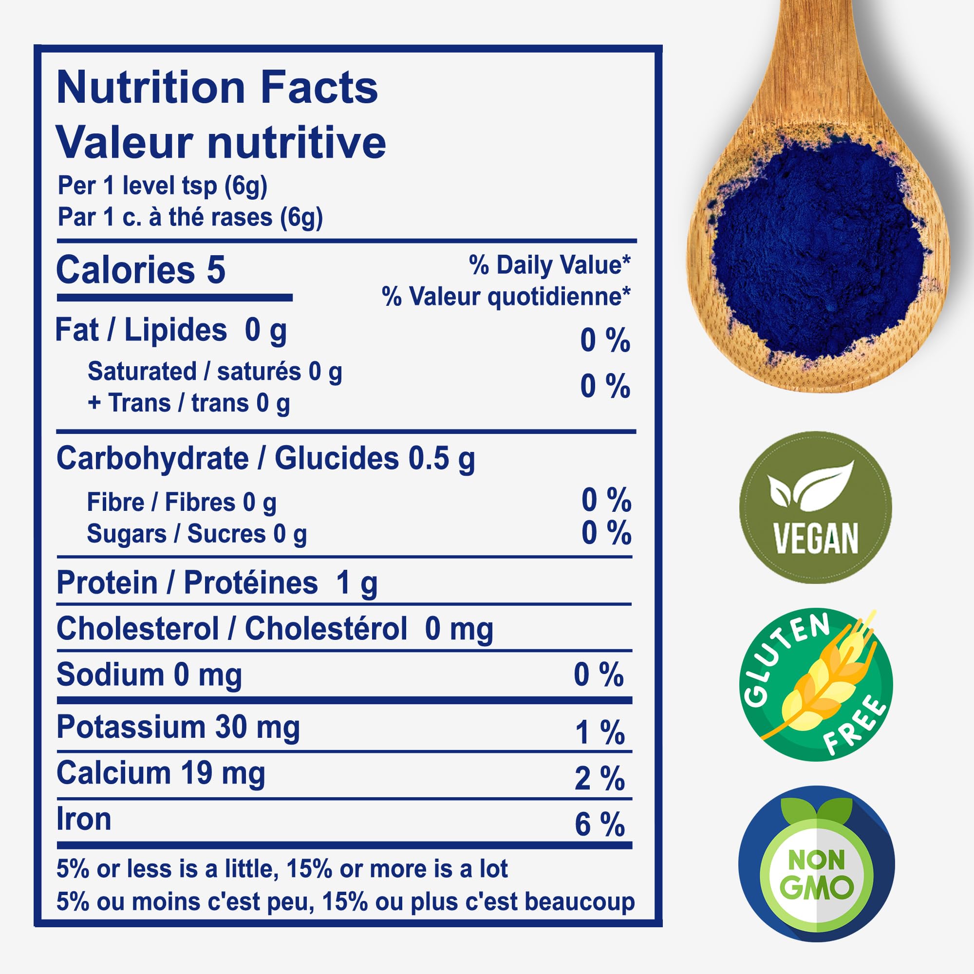 Aimgrow Blue Spirulina Powder mixed in yogurt