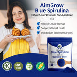 Aimgrow Blue Spirulina Powder packaging side view