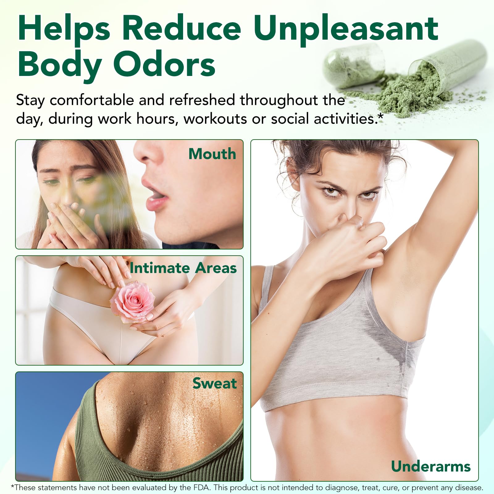 AIQIUSHA Chlorophyll Capsules with a refreshing drink