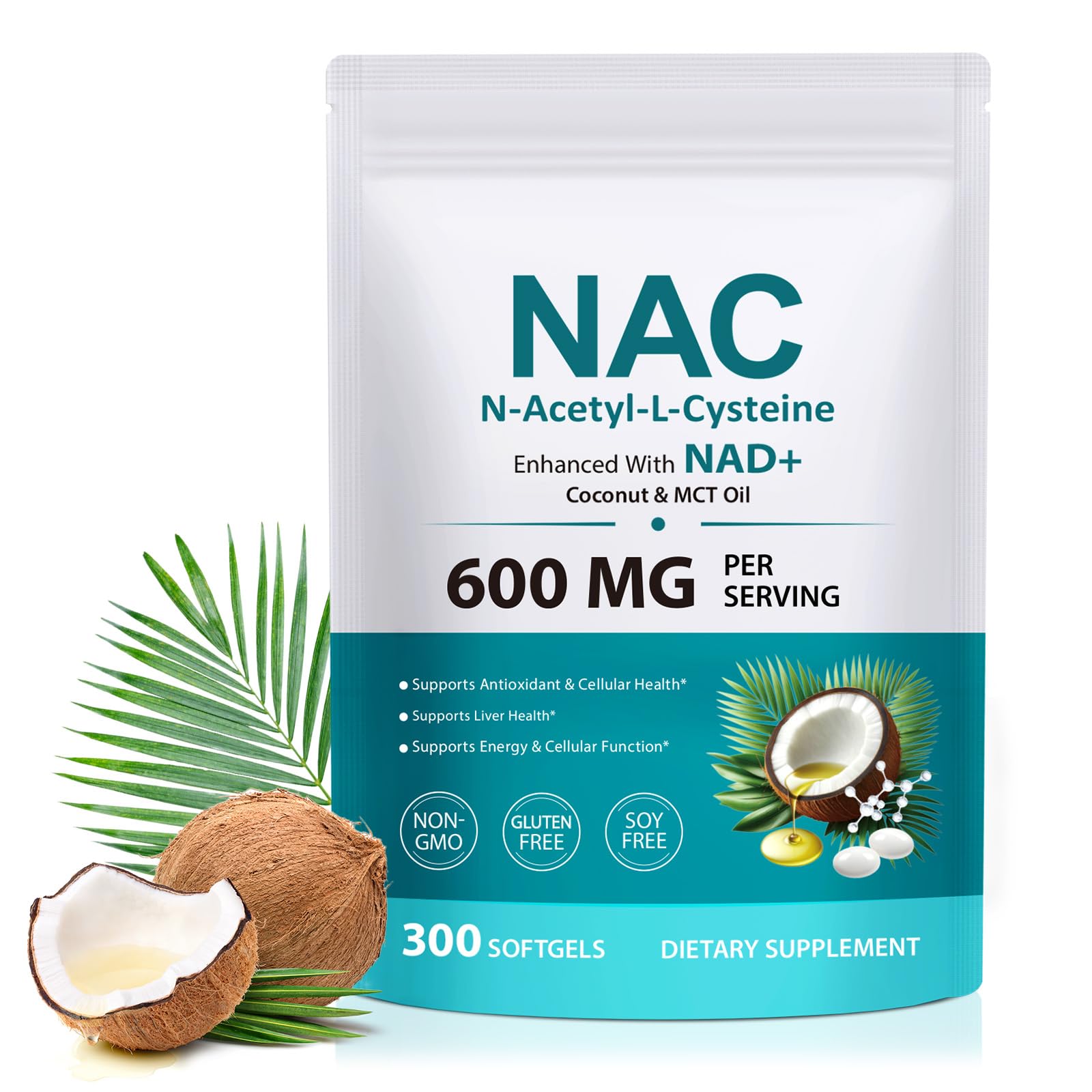 AIQIUSHA NAC Softgels 600mg front view