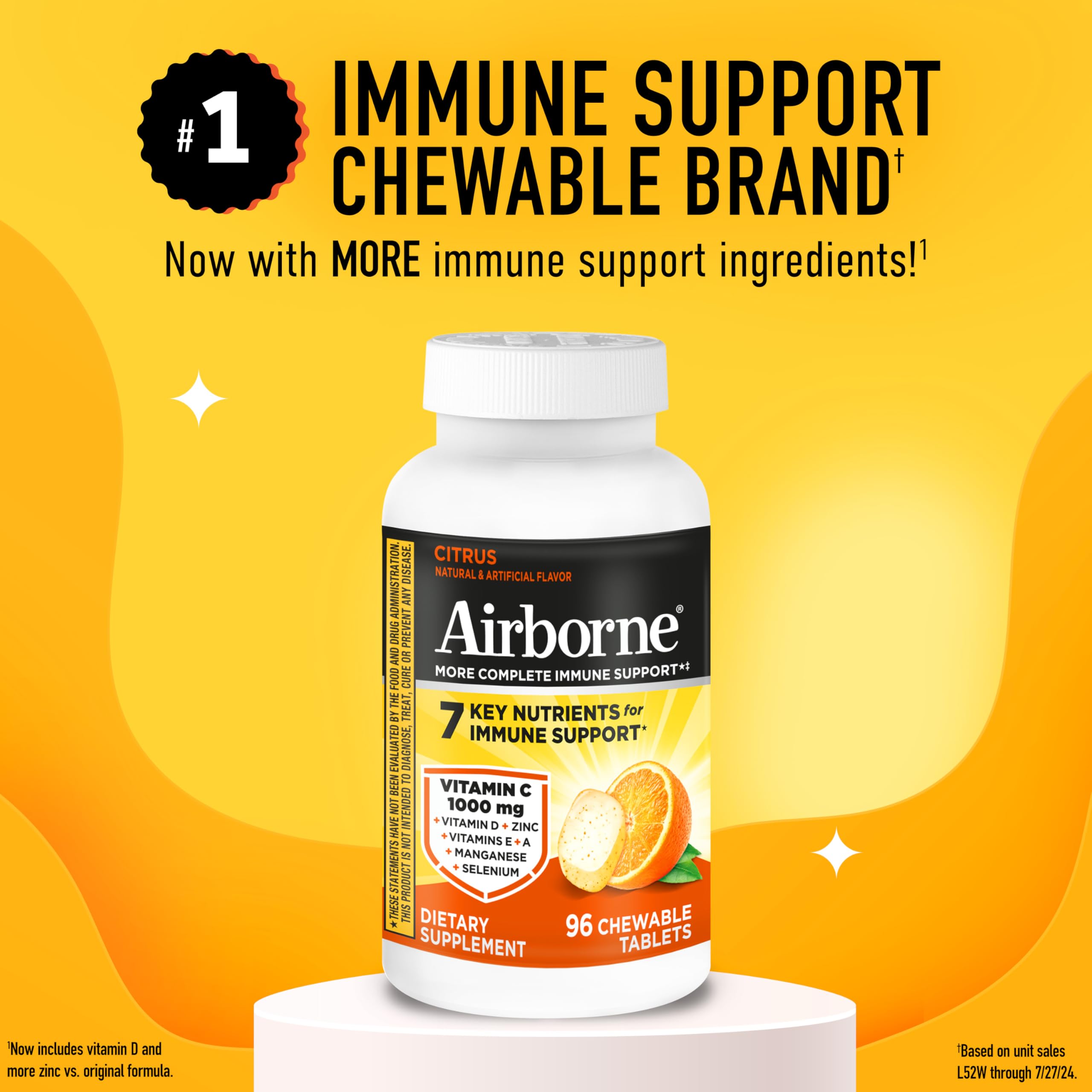 Airborne Chewable Tablets Citrus Flavor packaging
