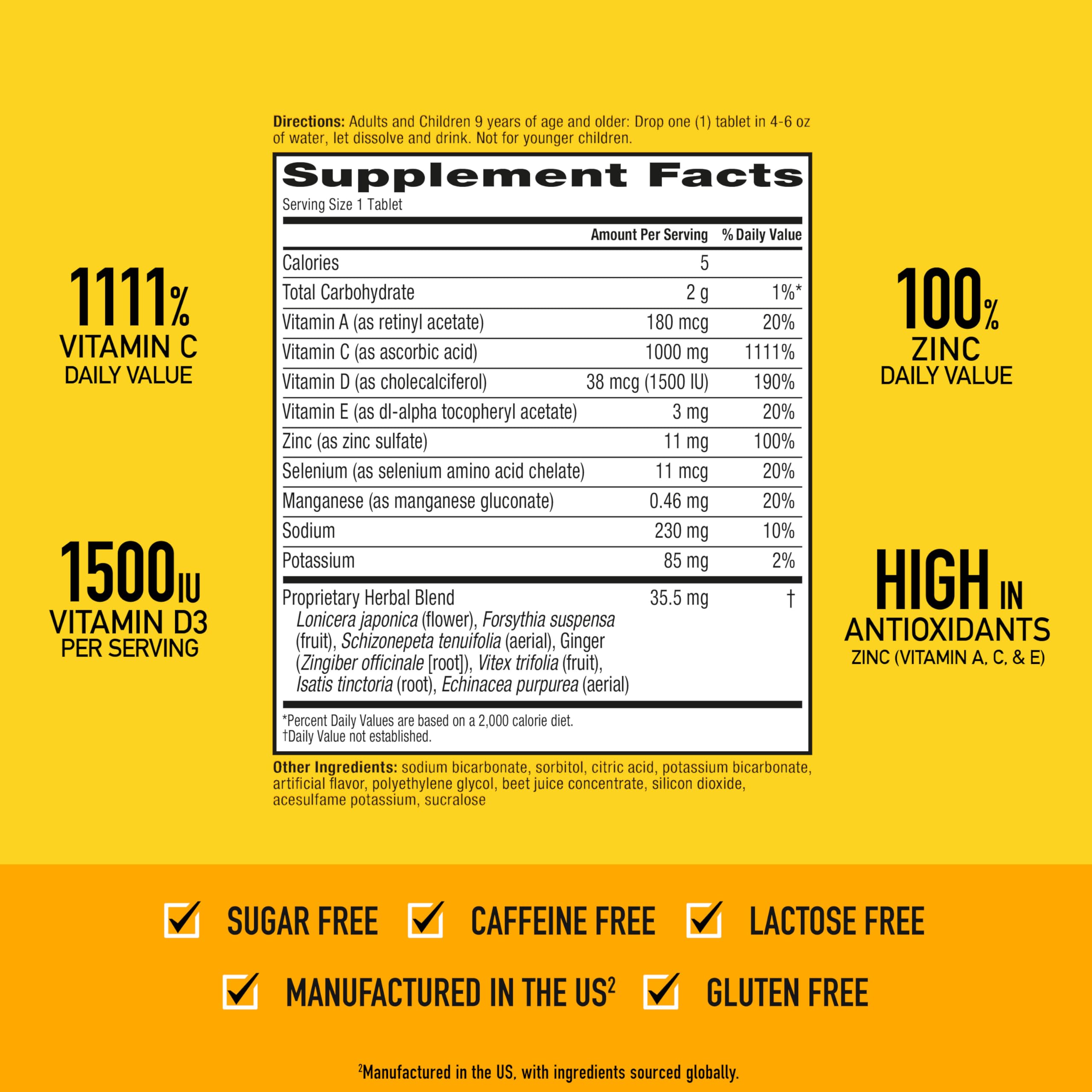 Airborne daily wellness Support Effervescent Tablets close-up of tablet