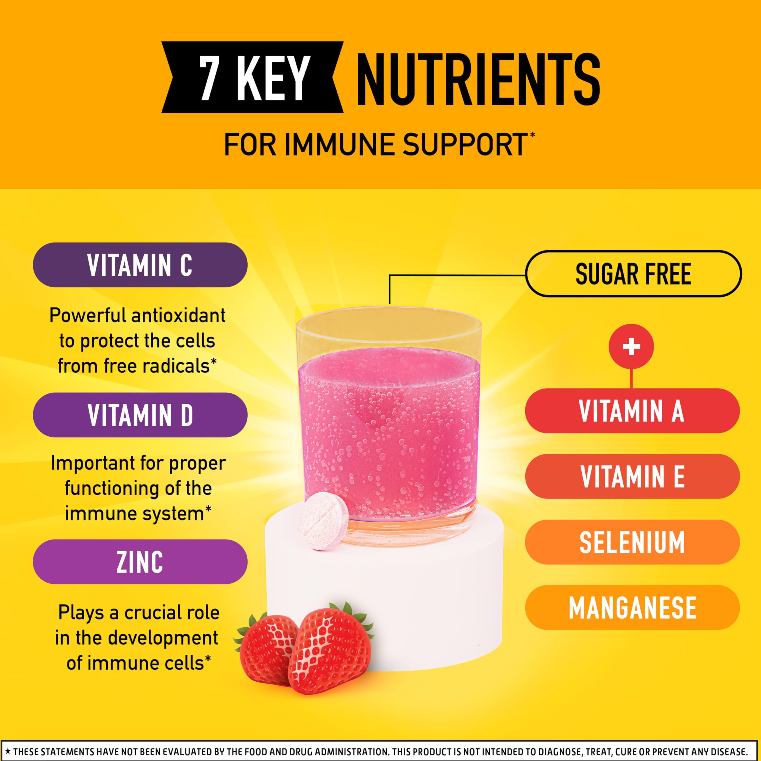 Airborne daily wellness Support Effervescent Tablets side view