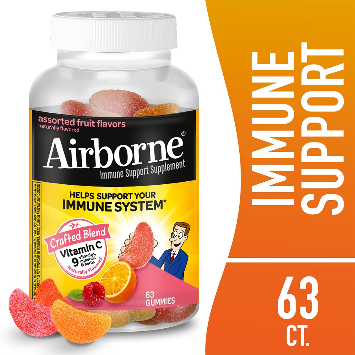 Airborne Gummies assorted fruit flavours