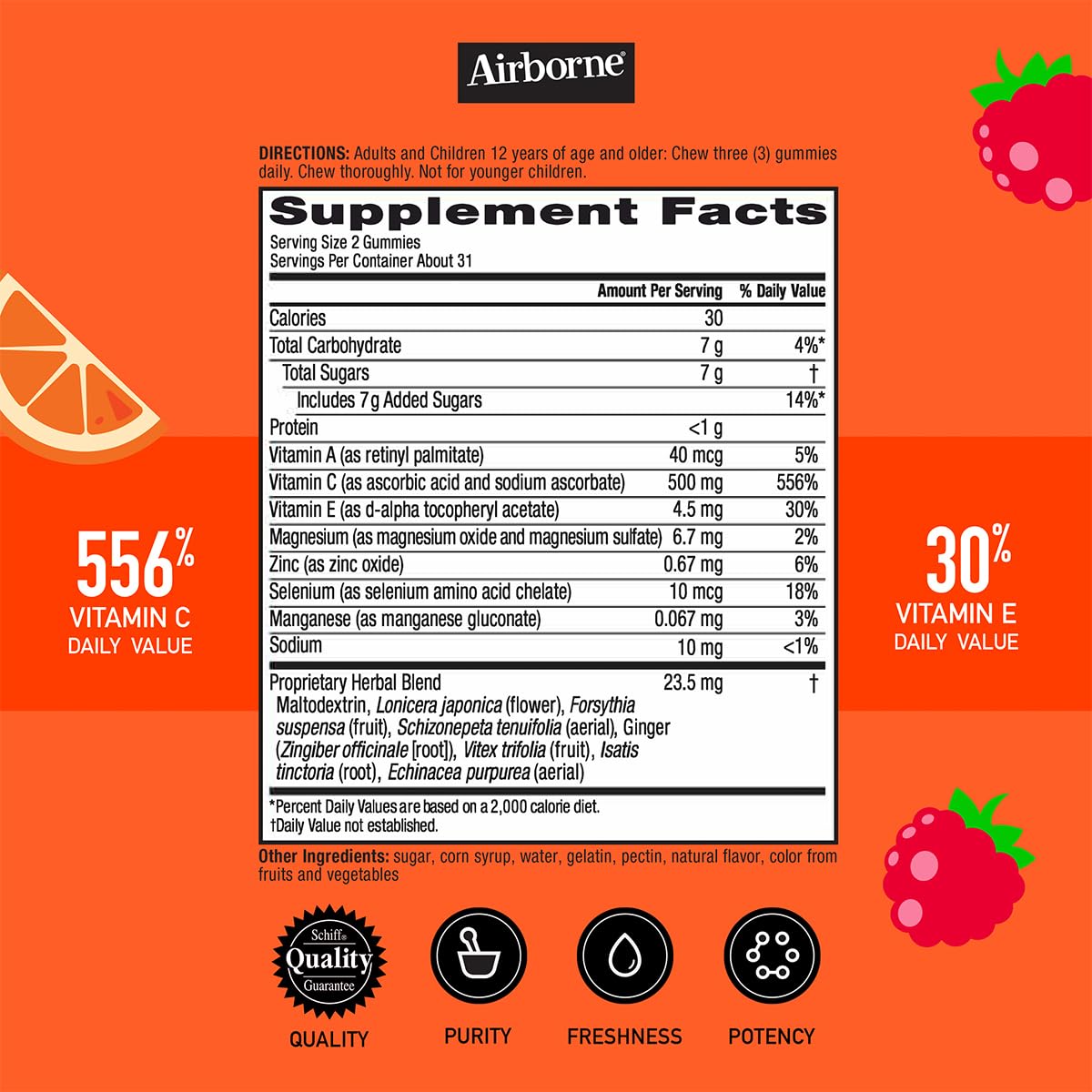 Airborne Kids Vitamin C Gummies on a kitchen table