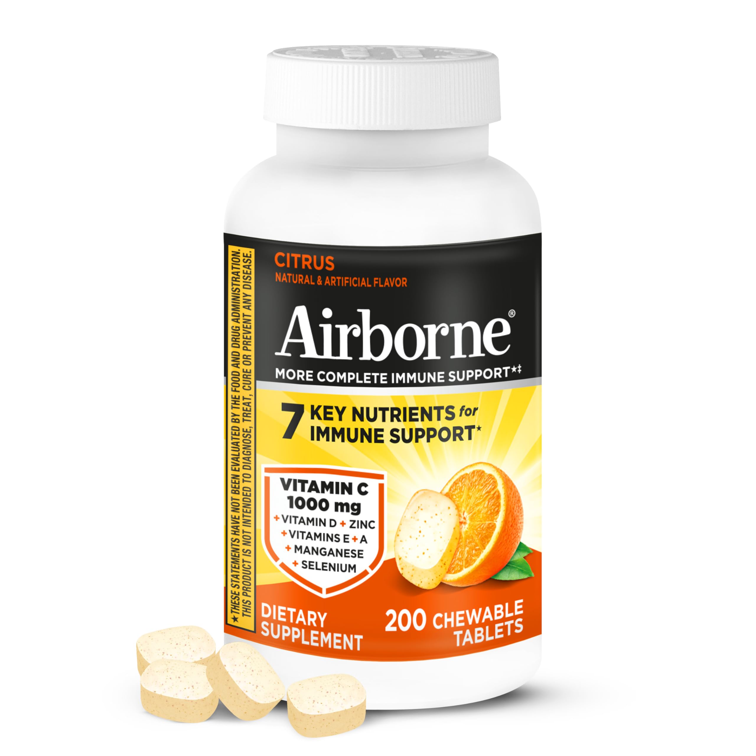 Airborne Vitamin C Chewable Tablets 1000mg front view