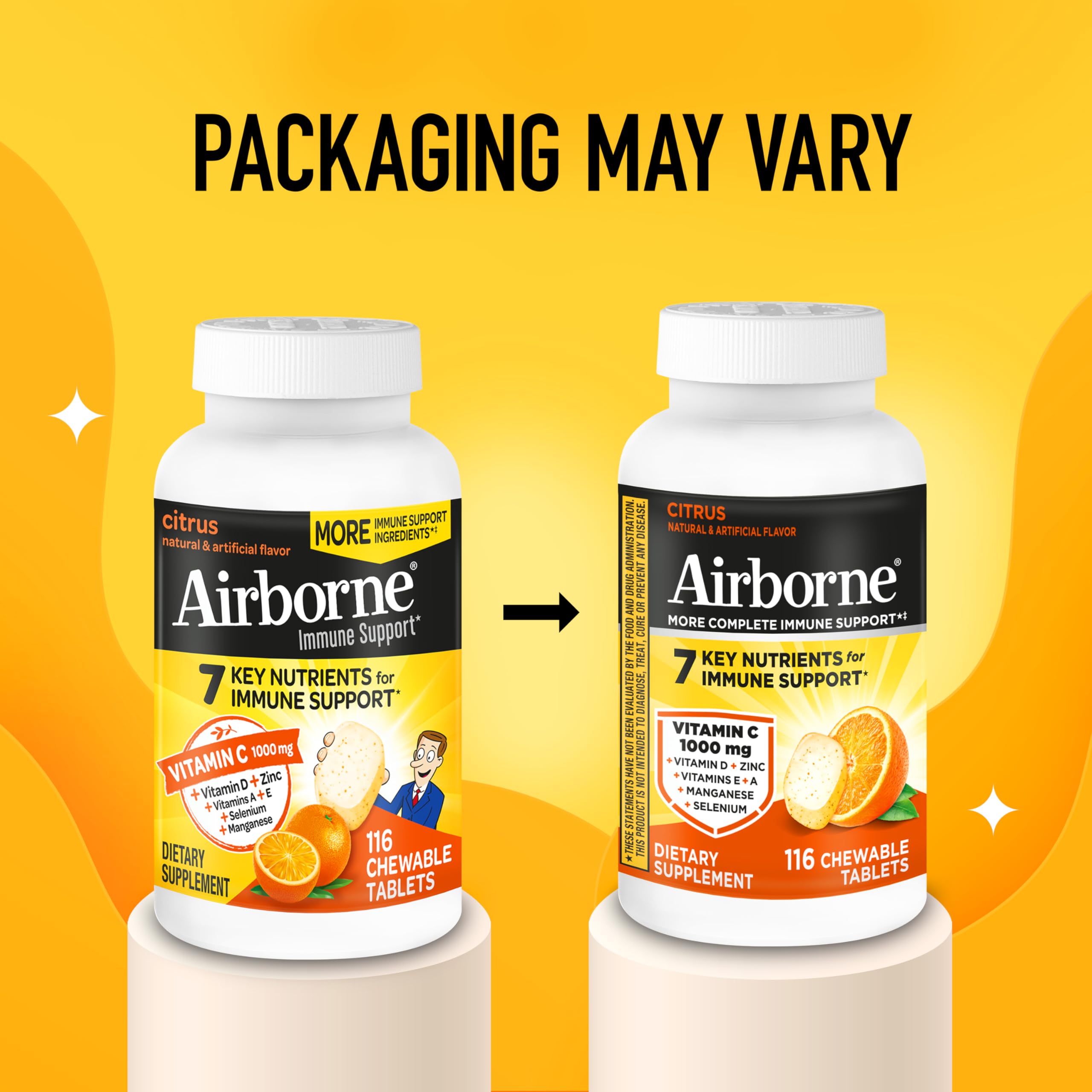 Airborne Vitamin C Chewable Tablets 1000mg in hand