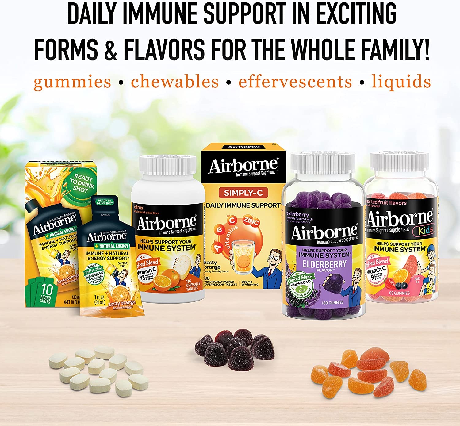 Airborne Vitamin C chewable tablets in a daily supplement organiser