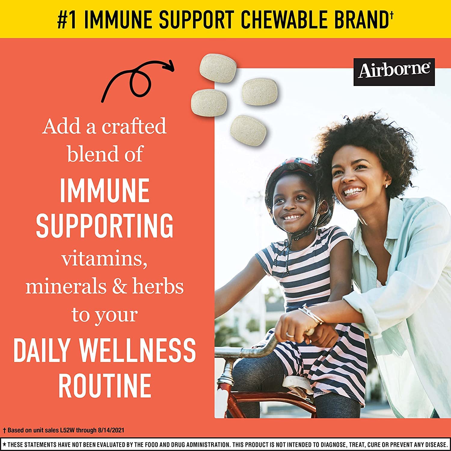Airborne Vitamin C chewable tablets on a kitchen counter