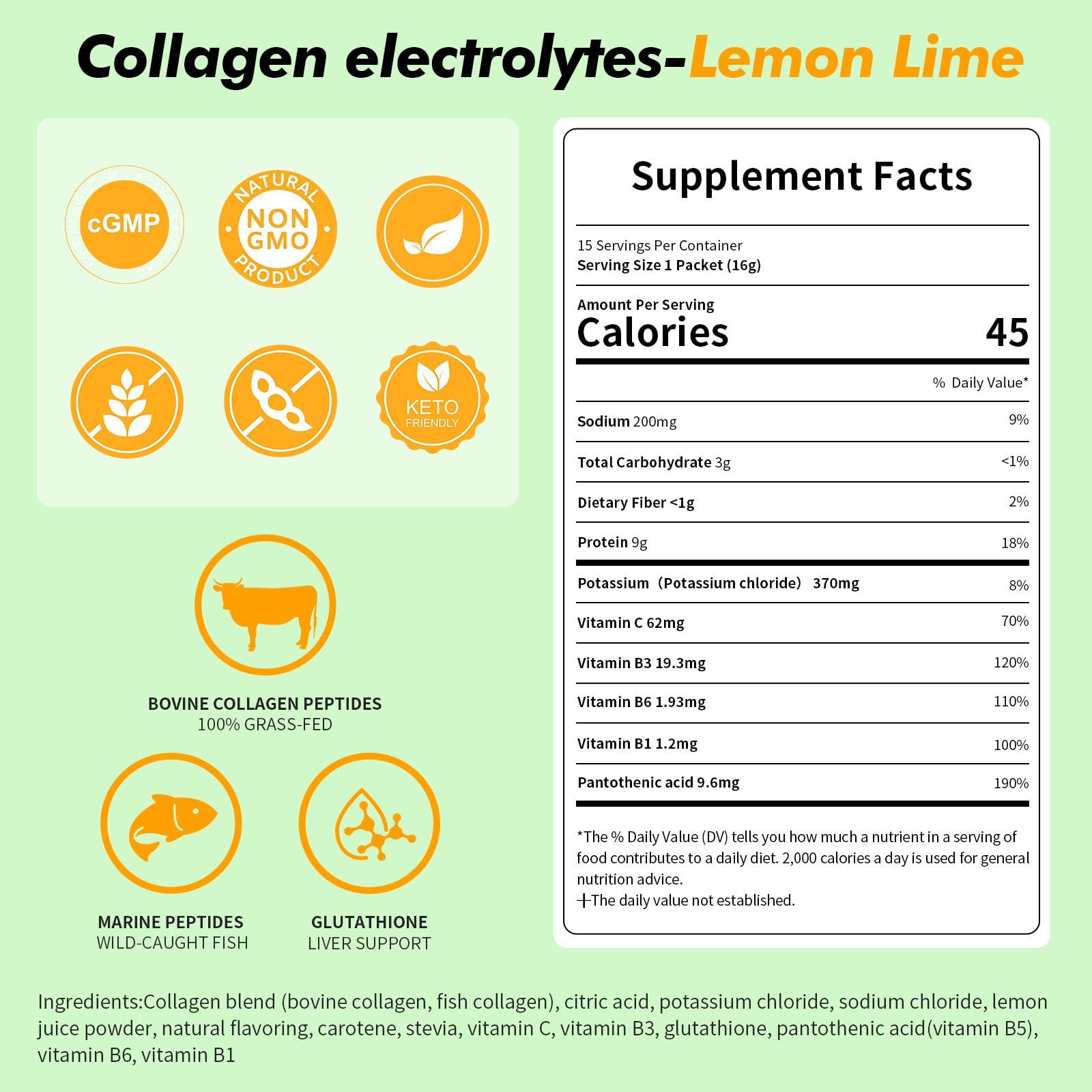 AirVigor Electrolyte Collagen Drink Mix close-up of stick packet