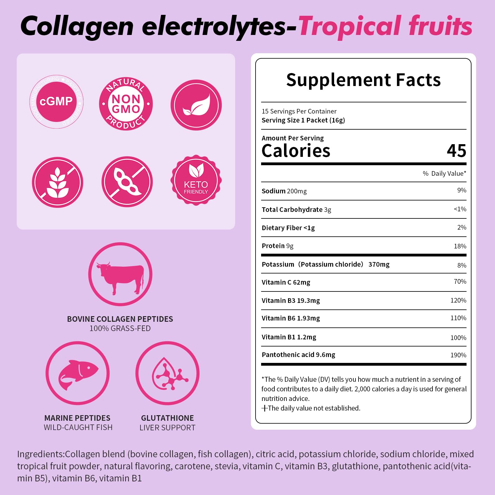 AirVigor Electrolyte Collagen Drink Mix stick packets display