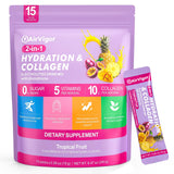 AirVigor Electrolyte Collagen Drink Mix tropical fruit flavour front view