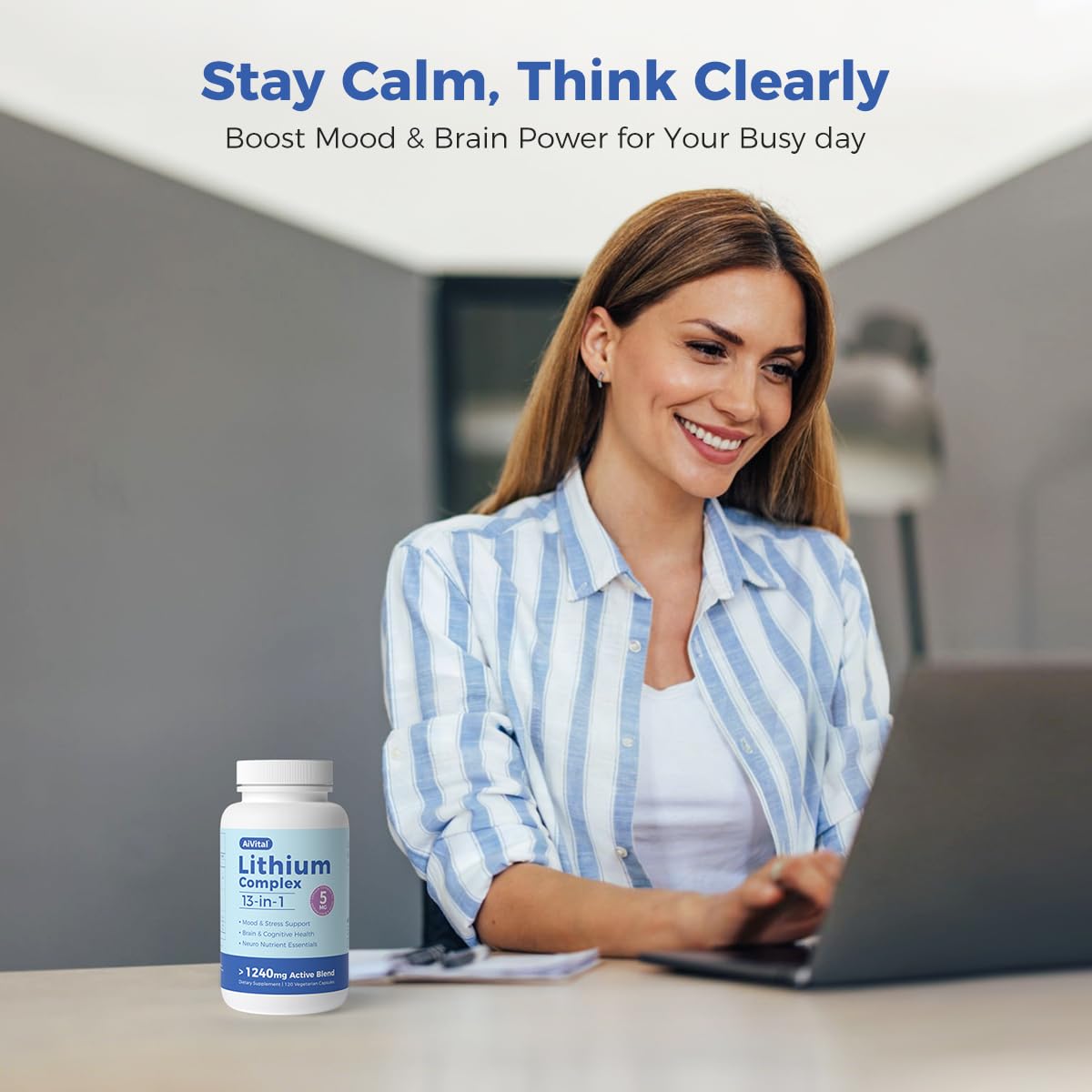AiVital 13-in-1 Balanced Support Complex capsules in a hand