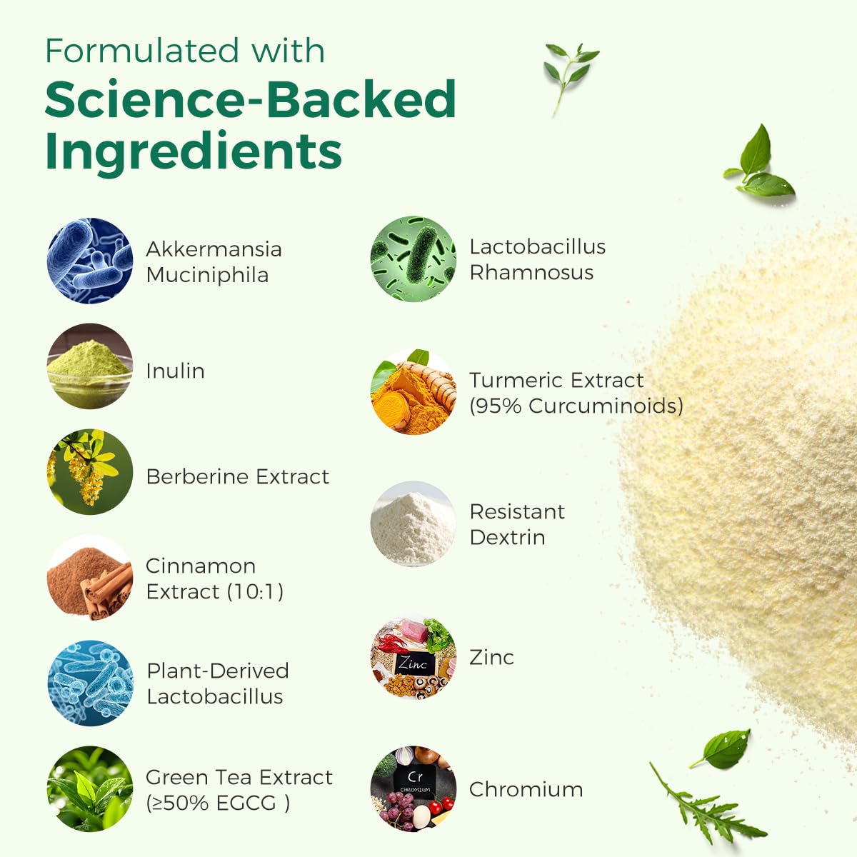 AiVital Prebiotic Supplement 180g ingredients close-up