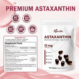 Aiwevon Astaxanthin Softgels 12mg bottle with softgels on a table