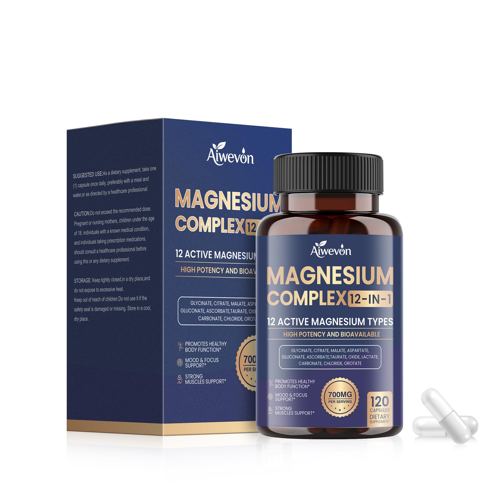 Aiwevon Magnesium Complex Capsules front view
