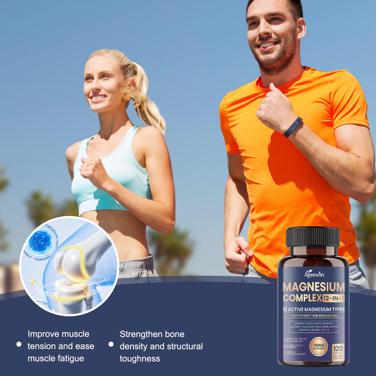 Aiwevon Magnesium Complex Capsules in a hand