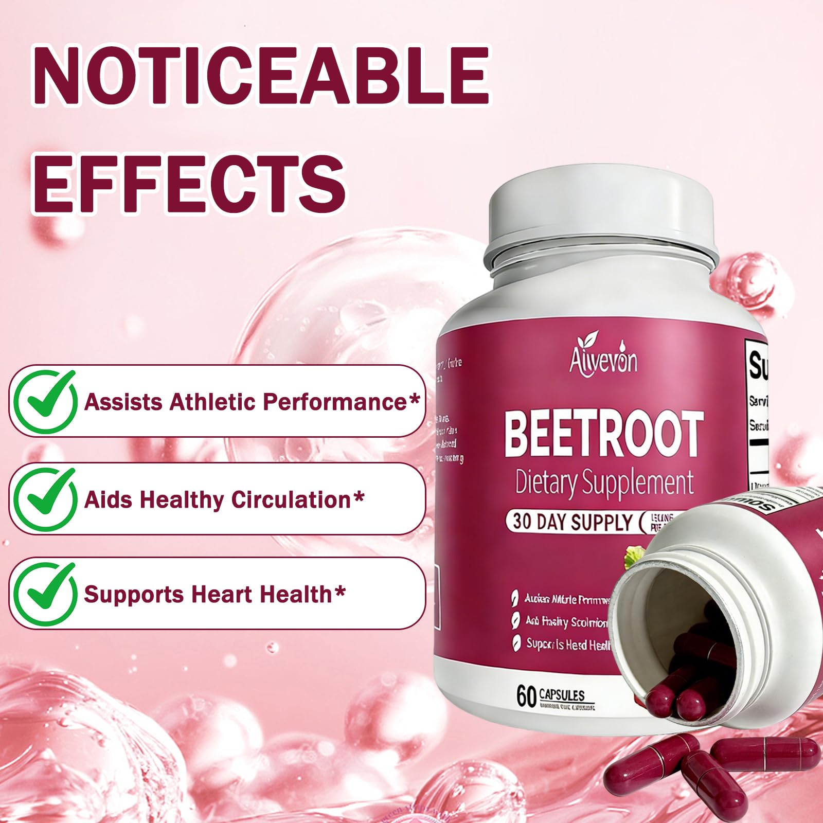 Aiwevon Organic Beet Root Capsules 1300MG ingredients list