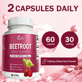 Aiwevon Organic Beet Root Capsules 1300MG nutritional information