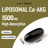 AJAXERRUE Calcium AKG Liposomal Capsules 1500mg bottle with label