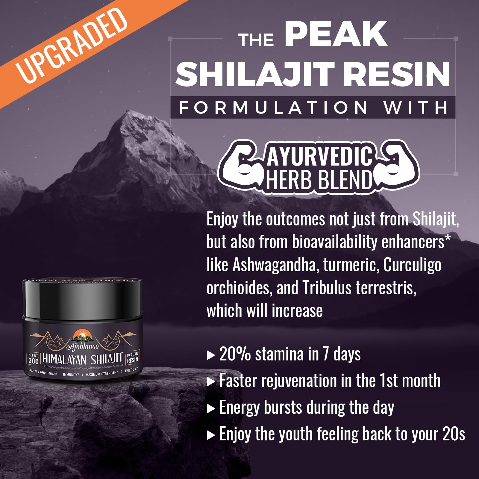 Ajoblanco Himalayan Shilajit Resin in a glass of warm water