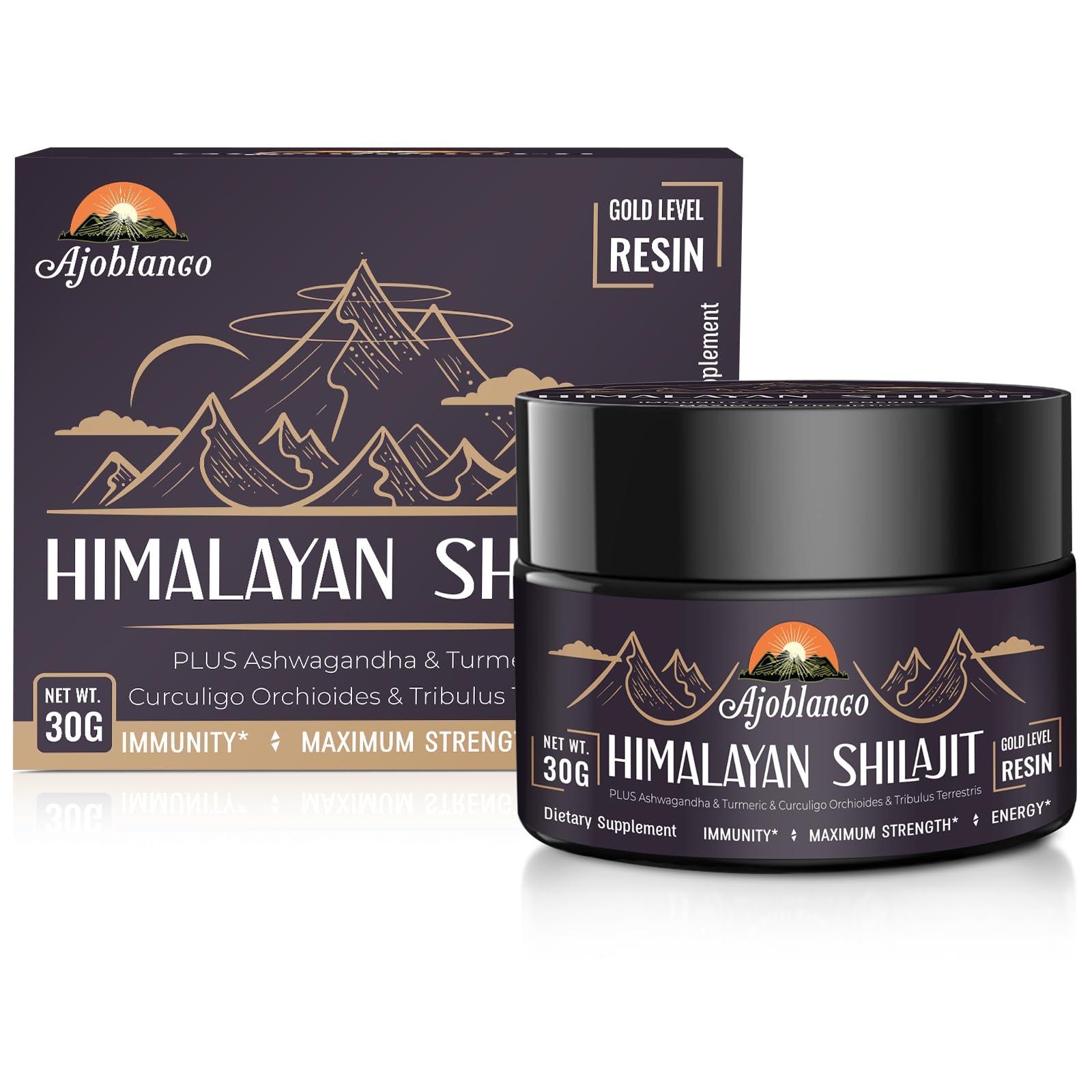 Ajoblanco Himalayan Shilajit Resin with Ayurvedic herbs