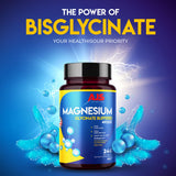 AJS Nutrition Magnesium Glycinate 400mg bottle side view