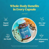 Akasha Superfoods Blended Vitamin & Mineral Supplement 82g opened with capsules