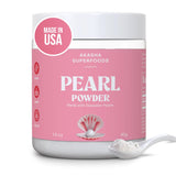 Akasha Superfoods Pearl Powder 113g front view with mother-of-pearl spoon