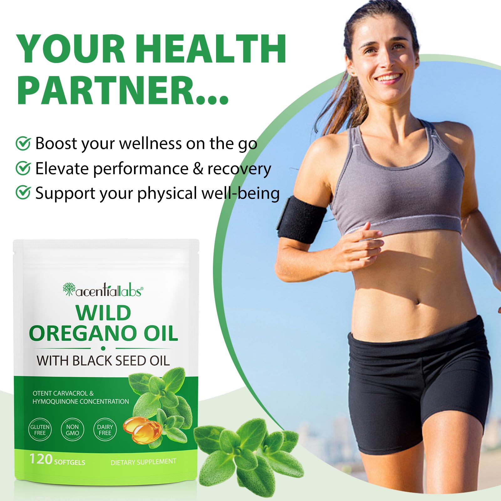 Akeeronn Oil of Oregano Capsules close-up of softgel