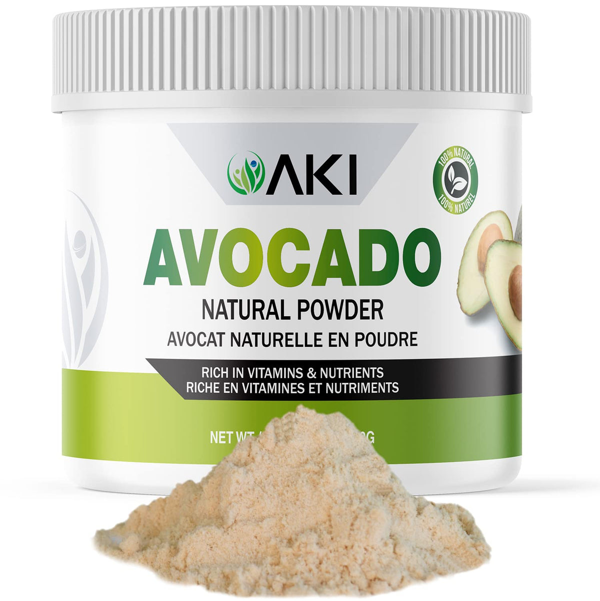 AKI ORGANIC Avocado Powder 170g front view