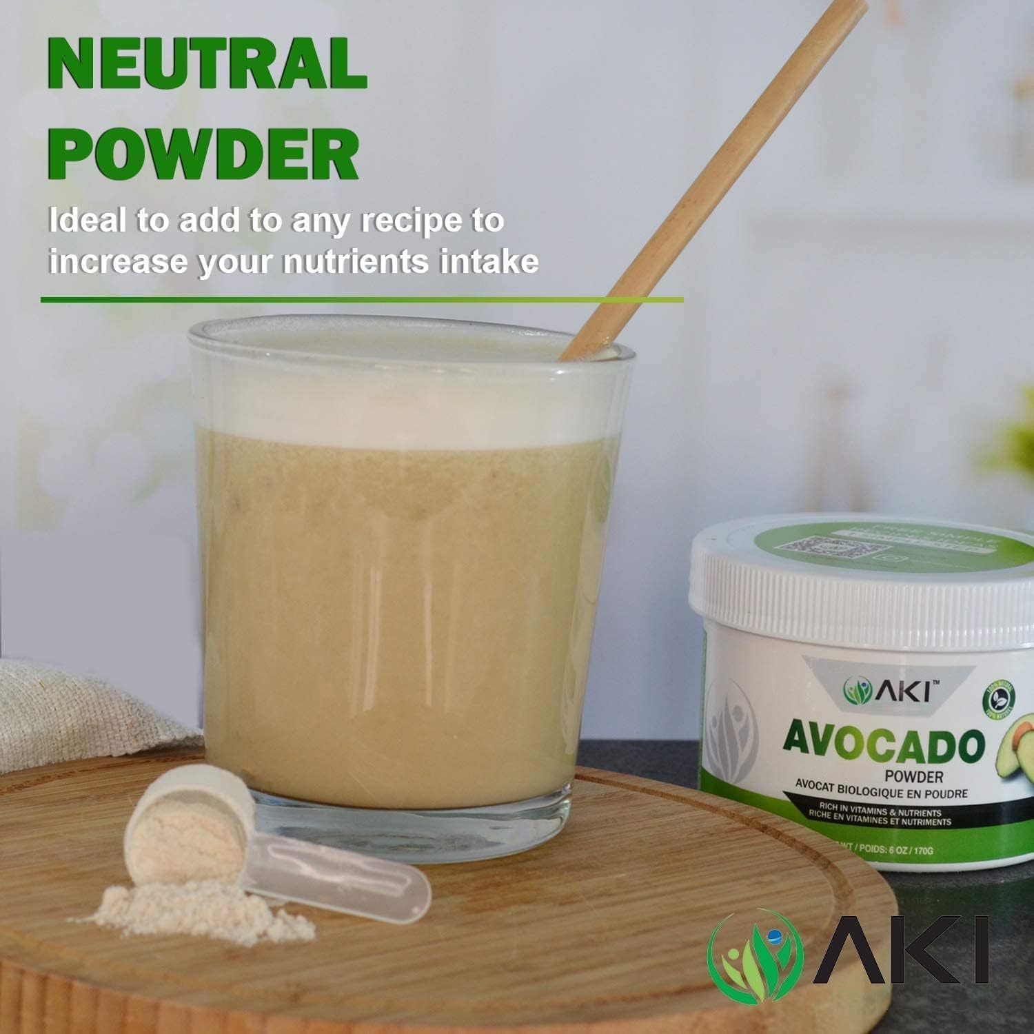 AKI ORGANIC Avocado Powder with fresh avocados