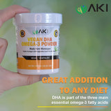AKI ORGANIC Omega 3 DHA Microalgae Powder in a smoothie