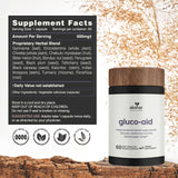AKSHAR Gluco-Aid Herbal Supplement back view with nutritional information