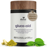 AKSHAR Gluco-Aid Herbal Supplement front view with turmeric