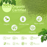 ALADA ORGANIC Moringa Powder close-up of powder