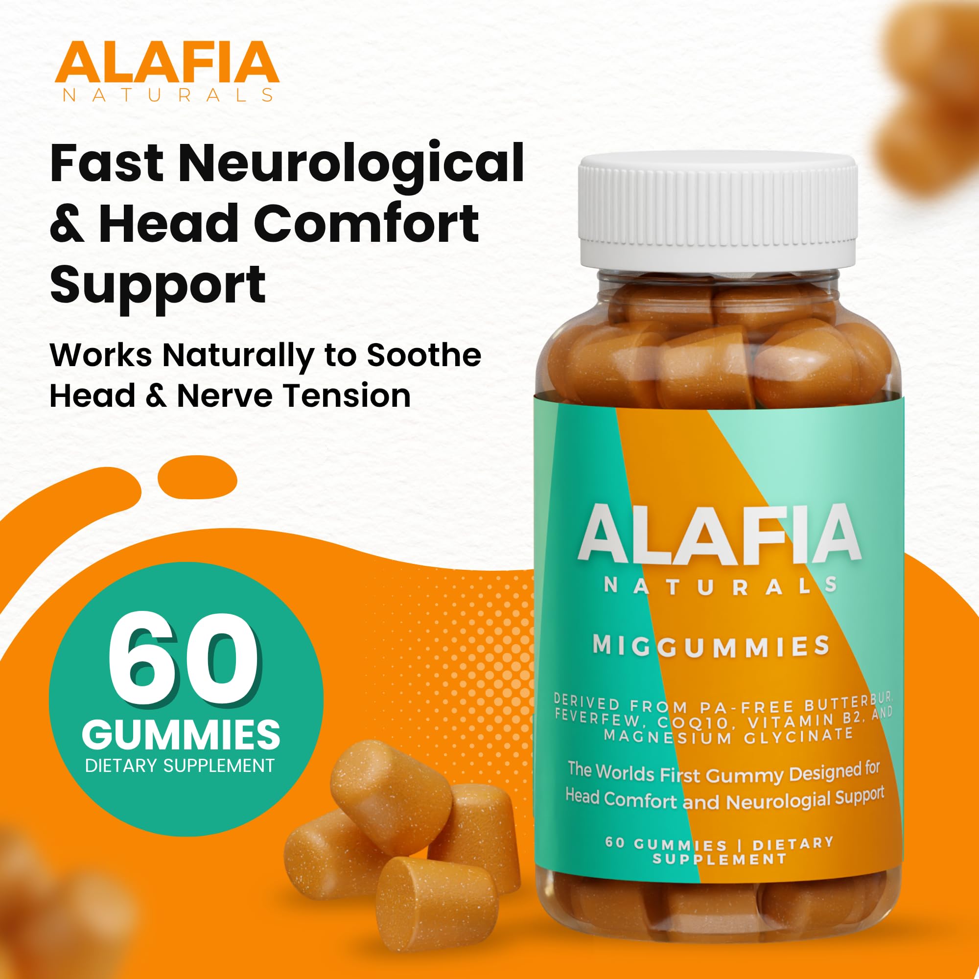 Alafia Naturals Miggummies gummies in orange and strawberry flavours