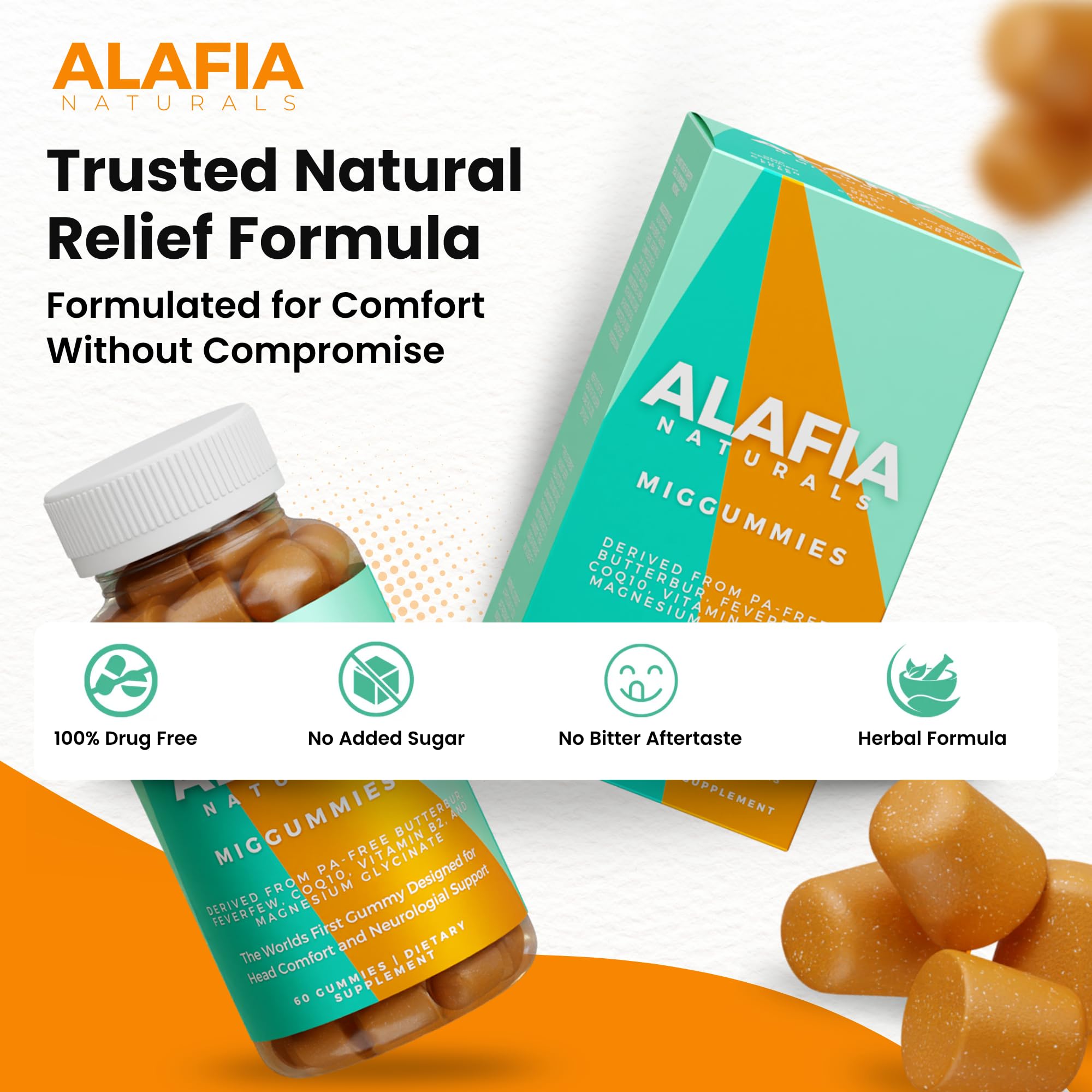 Alafia Naturals Miggummies nutritional support gummies close-up