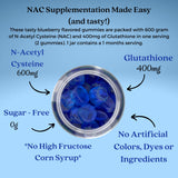 Alafia Naturals NAC Gummies displayed with fresh fruits