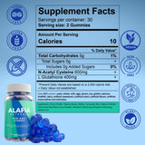 Alafia Naturals NAC Gummies side view with nutritional information