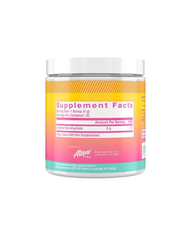 Alani Nu Creatine Monohydrate Powder scoop with powder