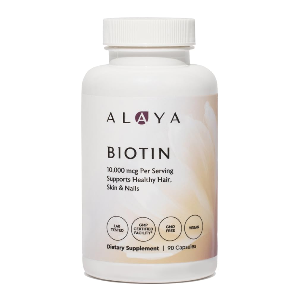 Alaya Naturals Biotin B7 Supplement bottle front view