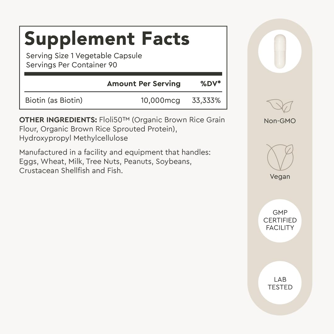 Alaya Naturals Biotin B7 Supplement on a wooden table