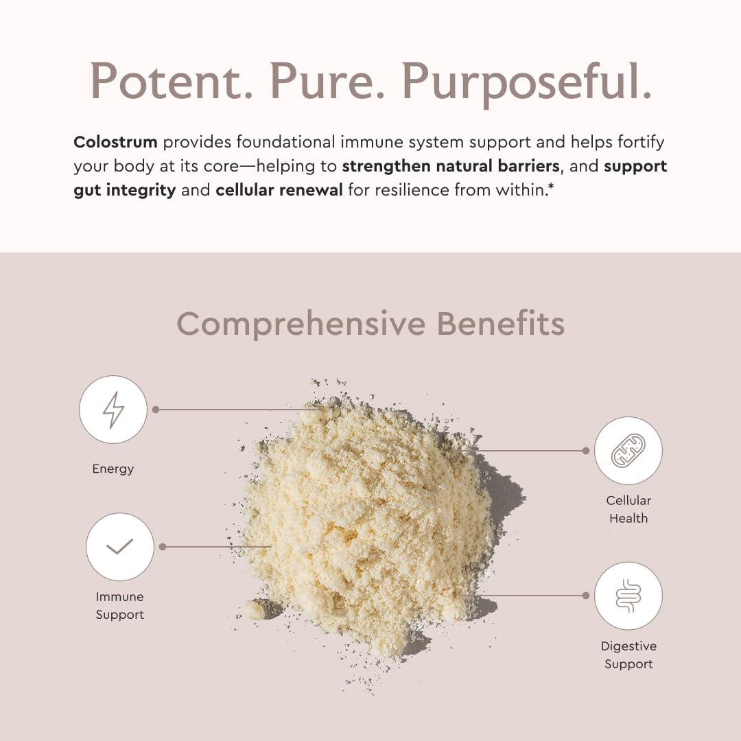 Alaya Naturals Bovine Colostrum Powder in a bowl with yogurt