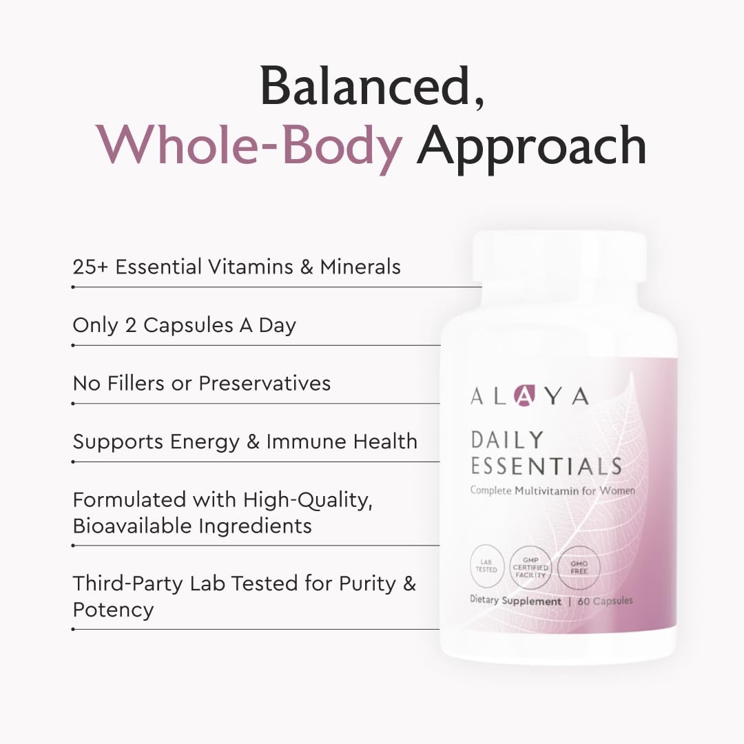 Alaya Naturals Daily Essentials Women's Multivitamin capsule close-up