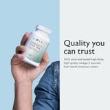 Alaya Naturals Fish Oil Softgels opened bottle showing softgels