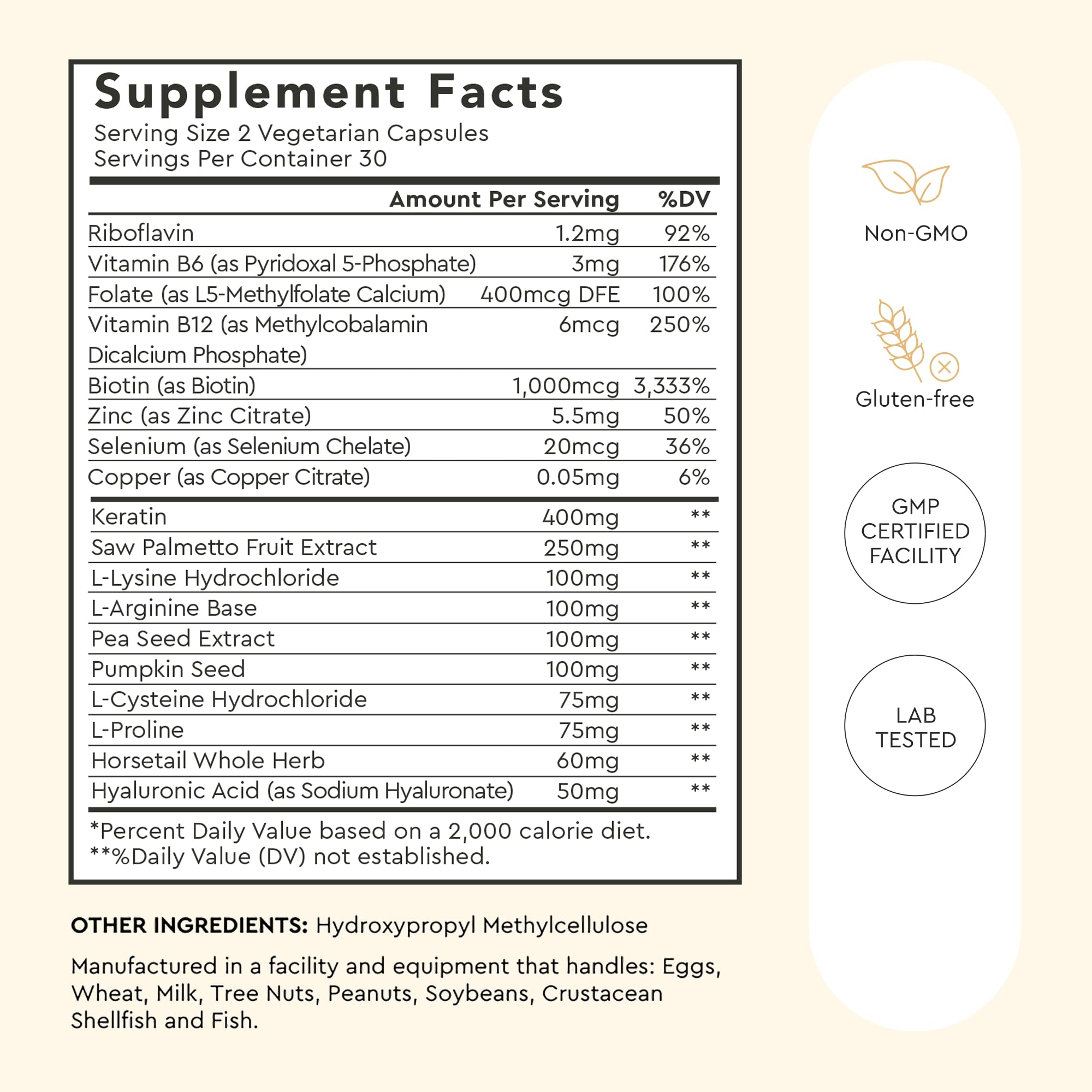 Alaya Naturals Hair Essentials B-Complex Supplement packaging