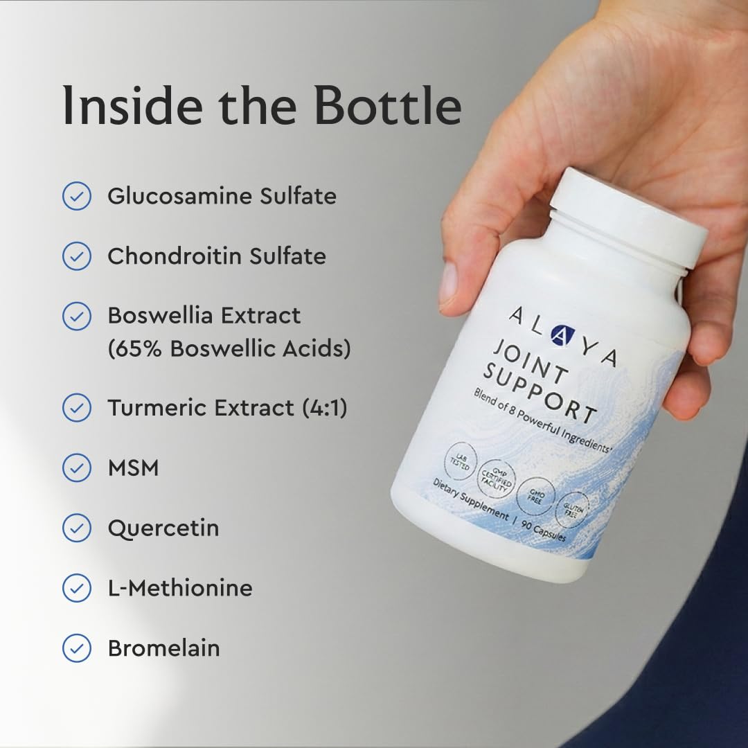 Alaya Naturals Joint Support ingredients list on packaging